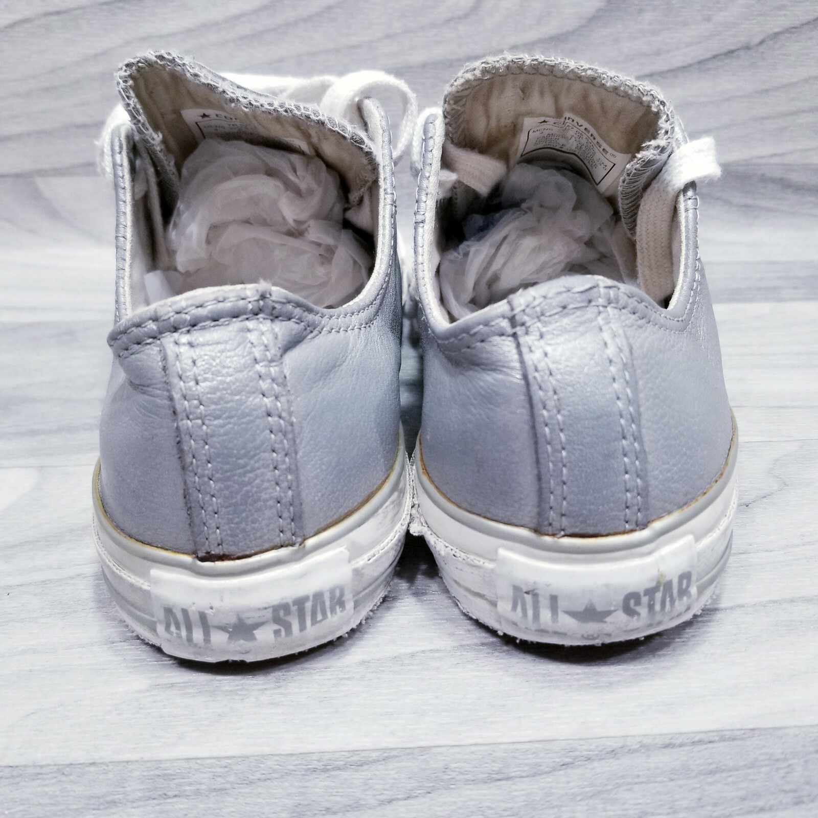 Converse All Star Unisex Silver Gray Sneakers Chuck Taylor Womens 6 Mens 4