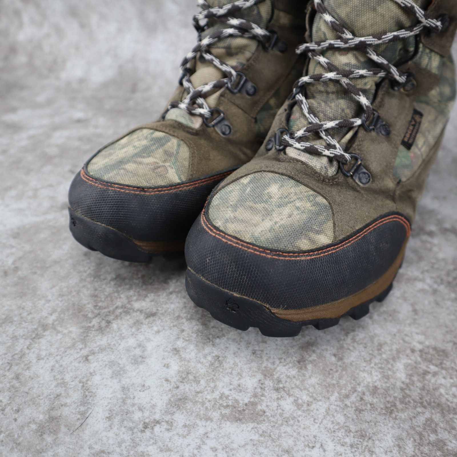 Rocky Ram Hunting Boots Waterproof Brown Leather Camo 800g R0044 Kids Size 5.5 M