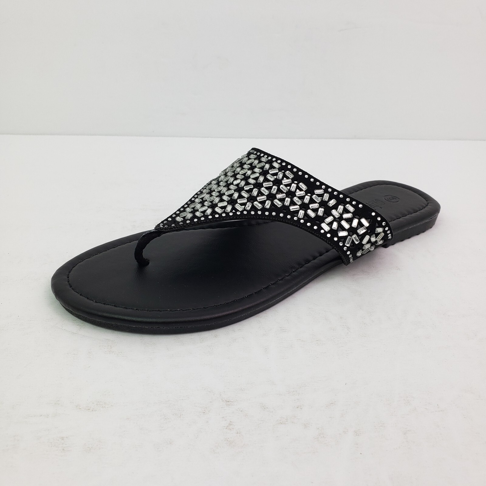 Olivia Miller Womens Size 6 Black Slip On Fashion Casual Thong Sandals