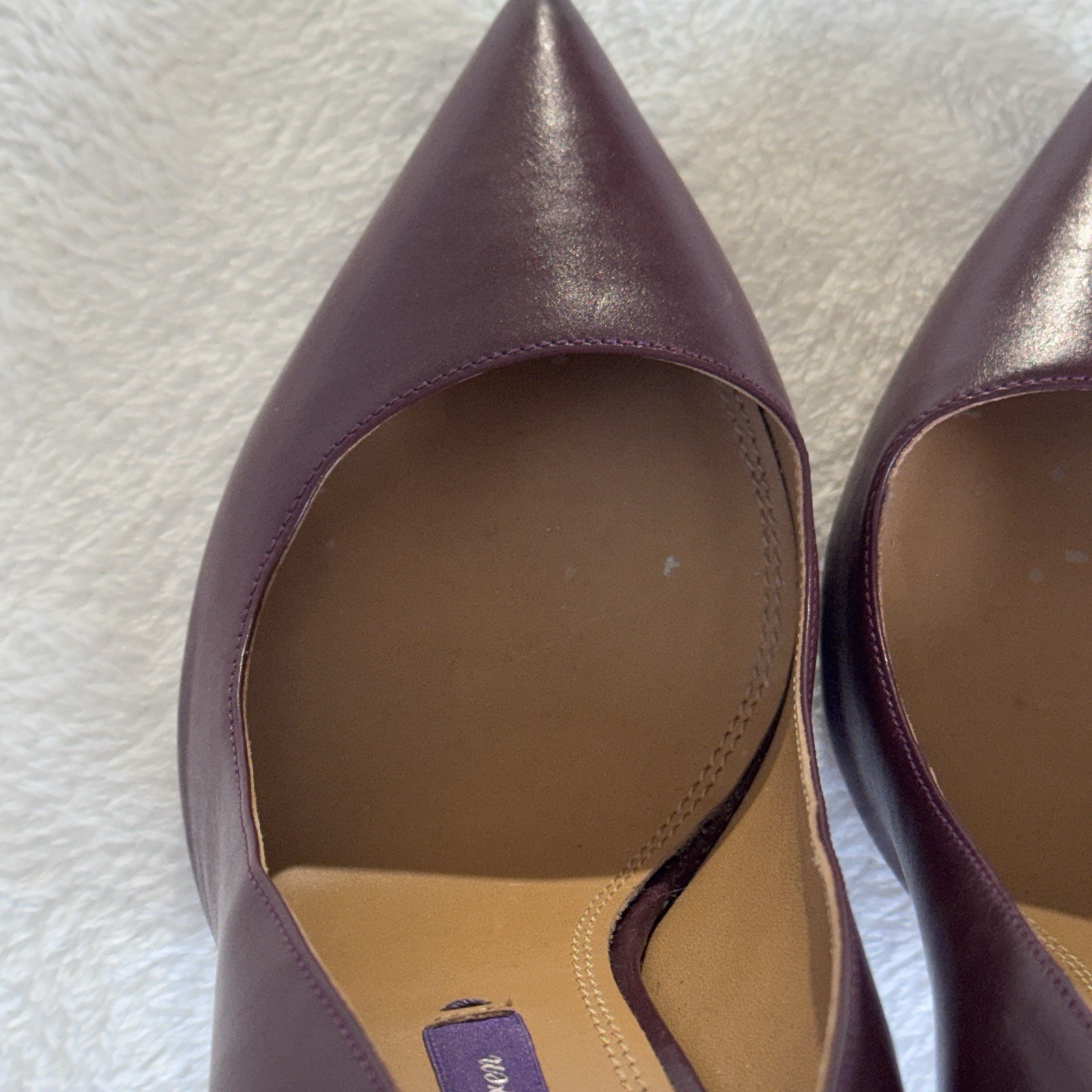 RALPH LAUREN Purple Label Celia Heels Calfskin Leather Pumps Made ITALY Sz 37 B