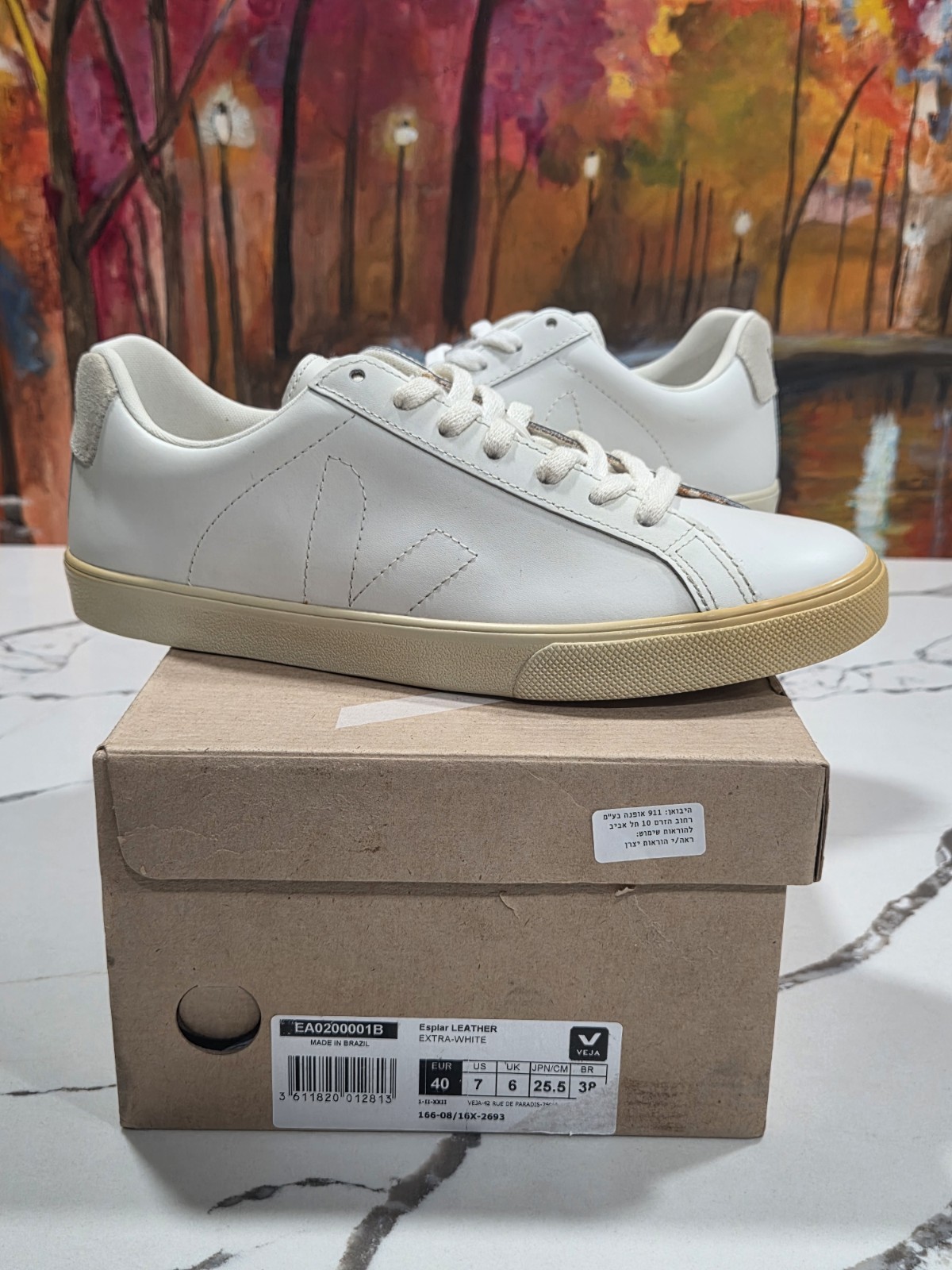 Veja Esplar Leather Extra White Size 7 Women’s 40 EU Made in Brazil EA0200001B
