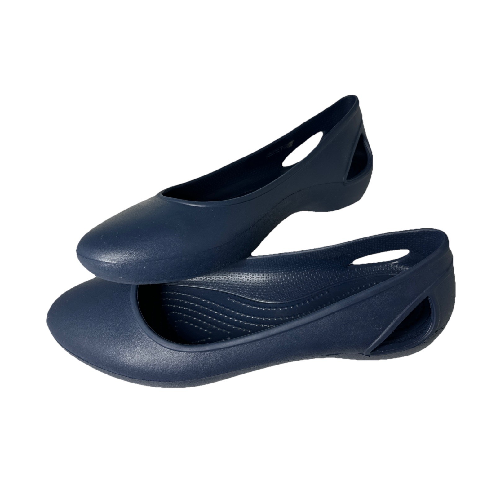 Crocs Women’s Laura Standard Fit Ballet Flats Size 8 Slip On Shoes Navy Blue