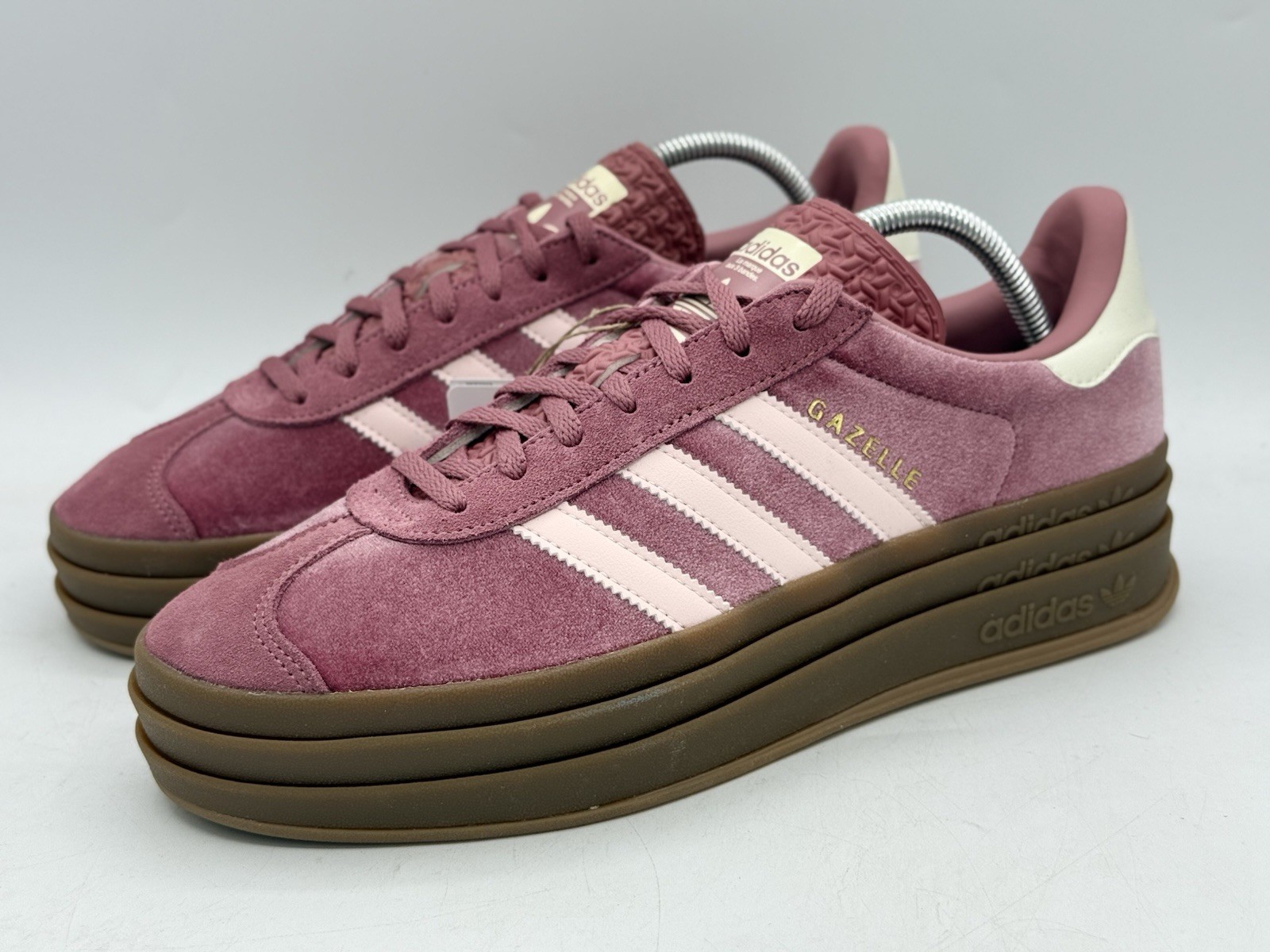 adidas Gazelle Bold Gum Velvet Sandy Pink Sneakers IG4389 Women’s Size 10