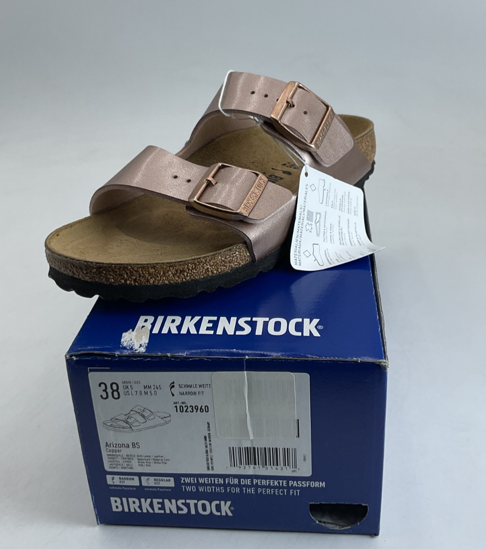 Birkenstock Arizona Women’s Size 7 US 38 EU Copper Sandals Narrow NIB