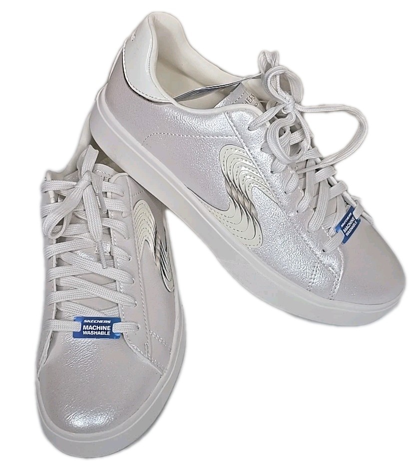Skechers Eden LX Slight Shimmer Women’s 9 Off-White Sneaker Memory Foam 185057