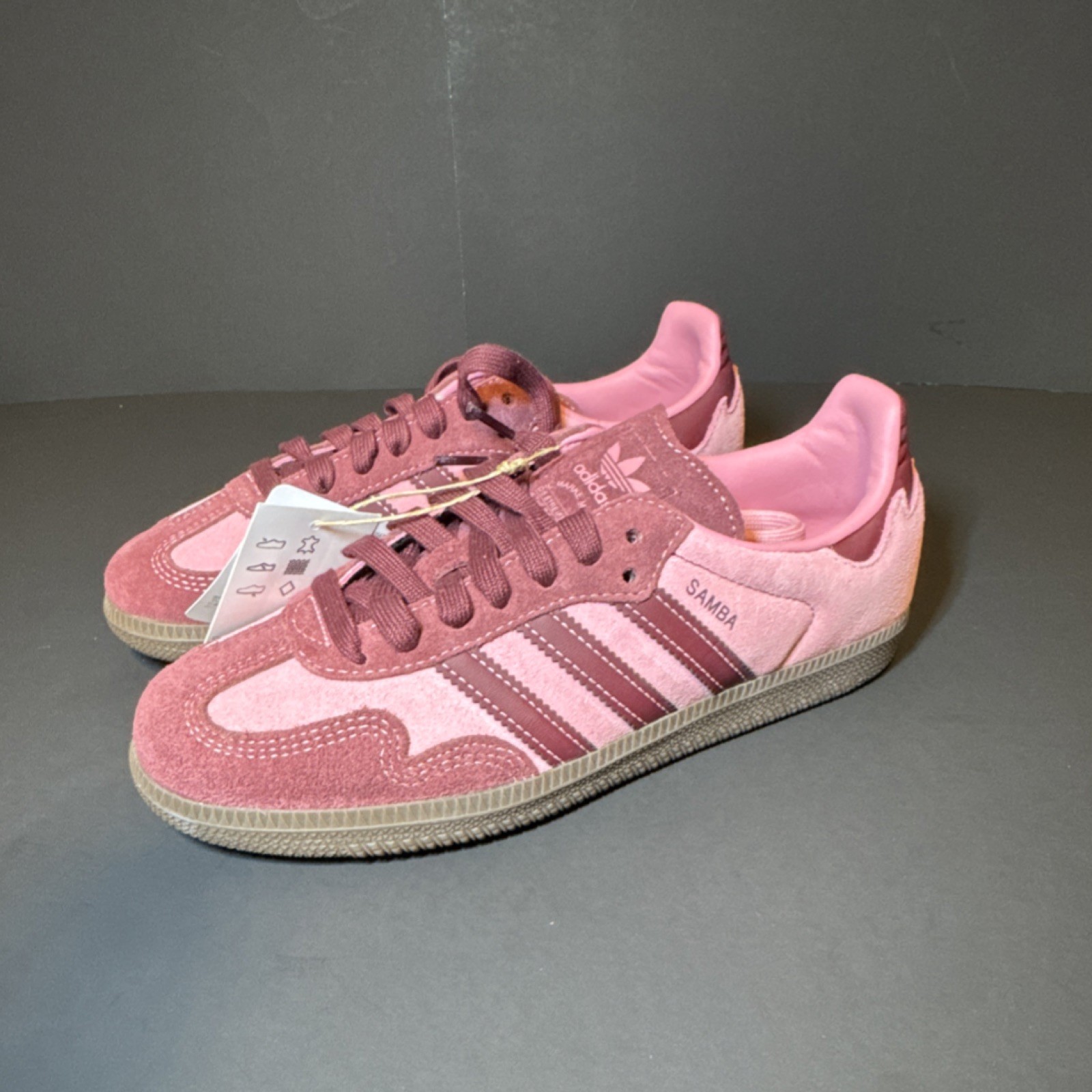 adidas Samba OG Women’s Athletic Sneakers Pink Spark Shadow Red Lace Up