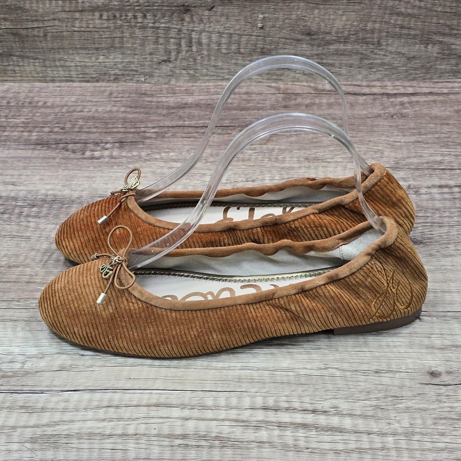 Sam Edelman Felicia Corduroy Women’s Sz 7.5M Mustard Brown Slip On Ballet Flats