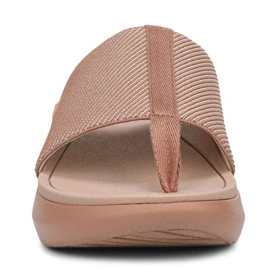 VIONIC Beach Aqua Platform Toe Post Sandal Mocha Mousse Color, New, All Size