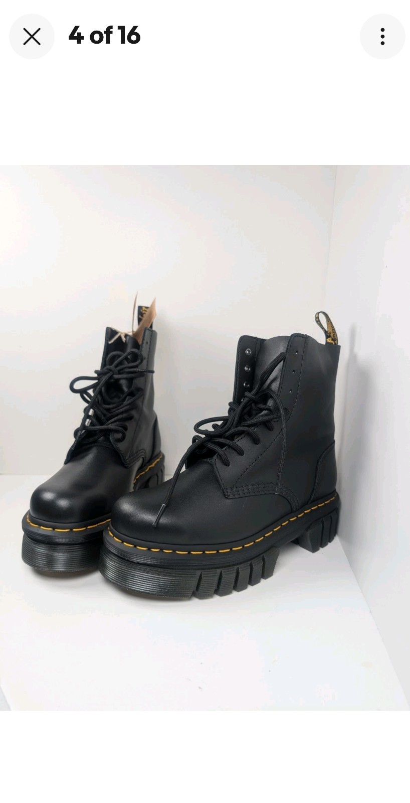 Dr. Martens Audrick Womens Size 8 Lace Up, «8 Eye» Boots Black Platform New!!