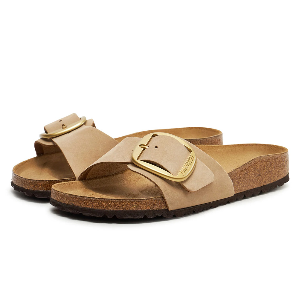 Birkenstock Madrid Big Buckle Sandcastle Nubuck Leather Sandal Women’s Shoes