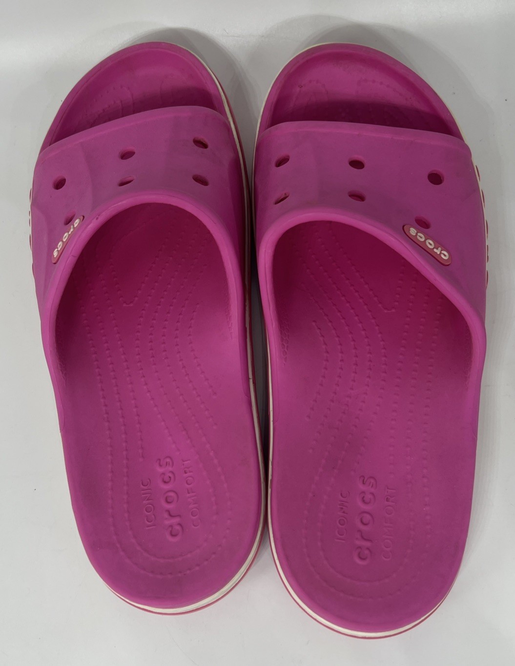 Crocs Adult Pink Unisex Bayaband Slide Size Women’s 8 Mens 6 gently used