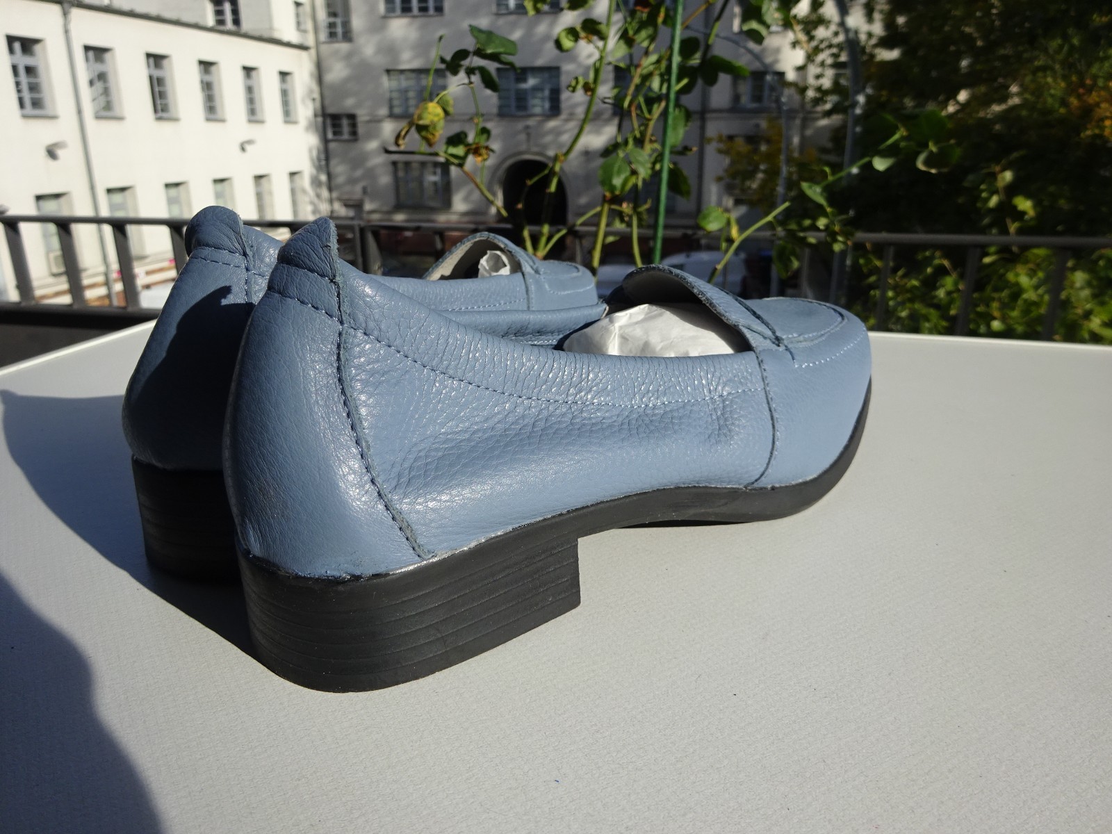 Vitaform women’s ballet flats leather deerskin rubber edge blue Germany size 38 H New