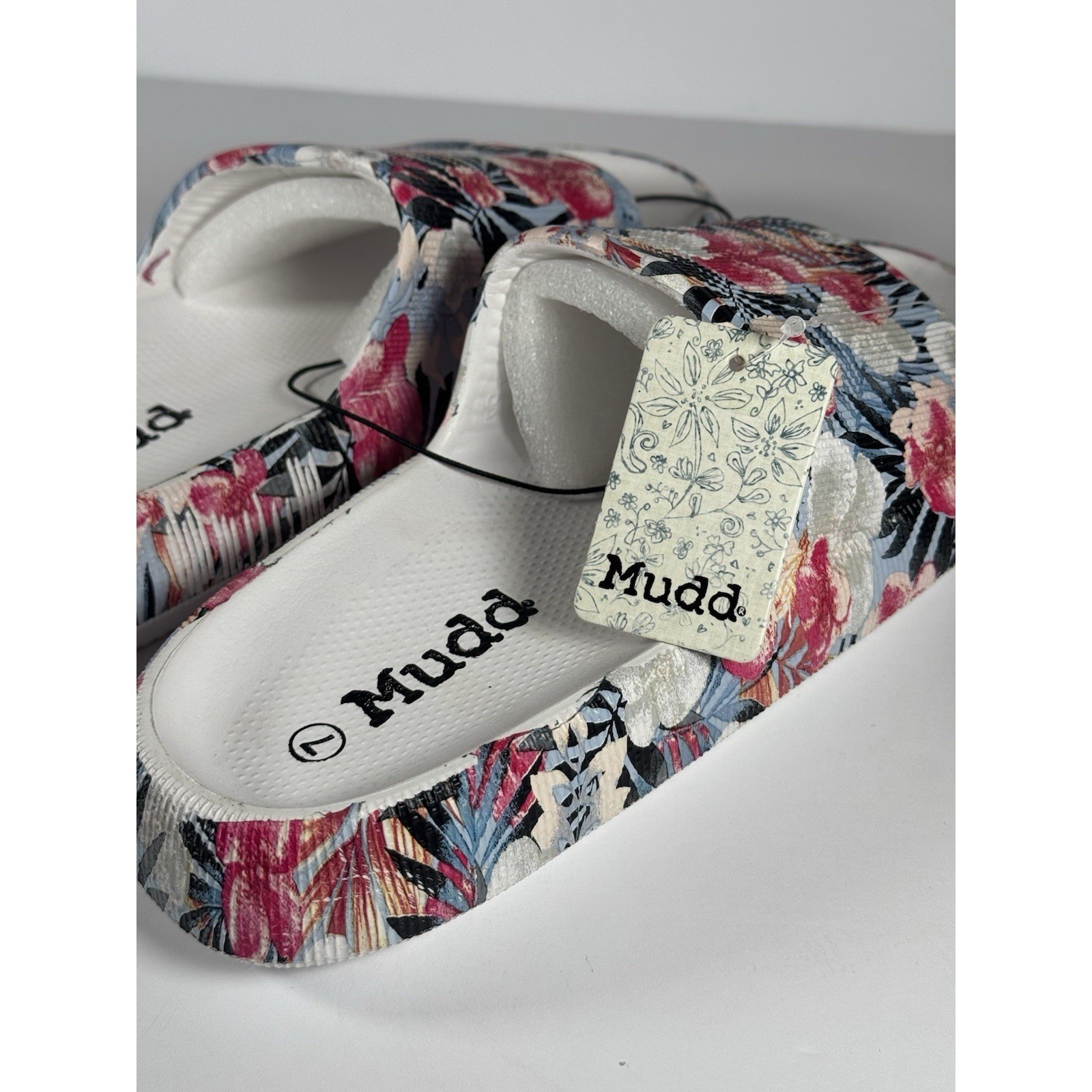 Mudd Floral Slide Sandals Women’s Size 7 Aloha-01FLP Multicolor Pool Sandals