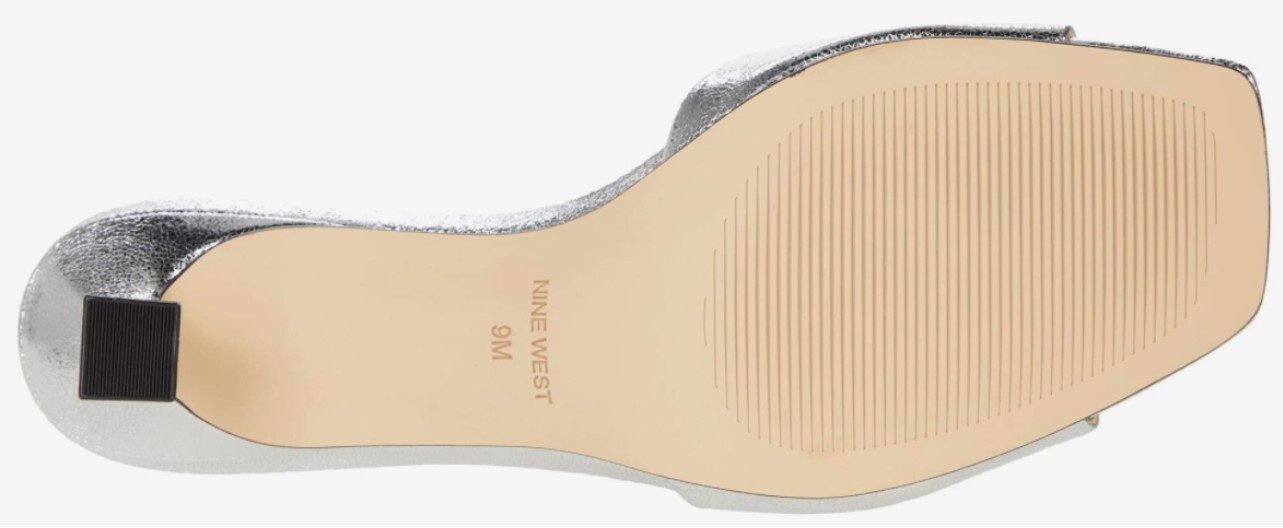 Nine West Indra SiILVER Square Toe Slide Sandals Sz: 10M — Now $69.99