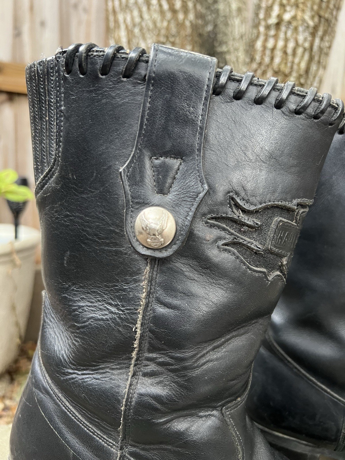 Womens 8.5 M HARLEY DAVIDSON Western Cowgirl Leather Motorcycle Boots 19763 USA