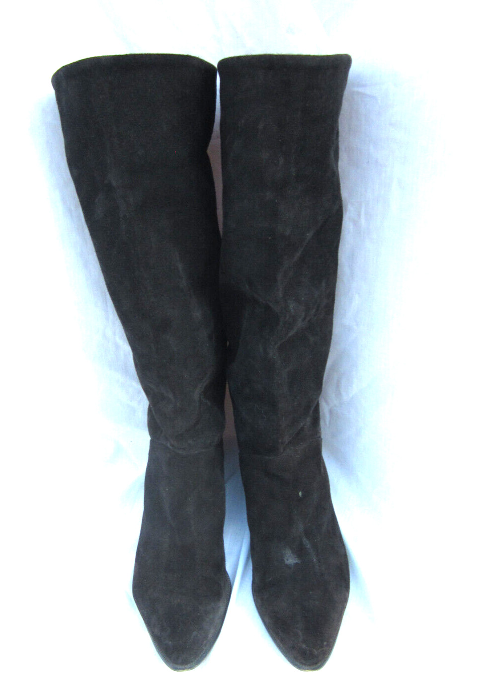 Joan & David VTG Italy 8.5 US slouchy nubuck suede leather riding boots Very 80s