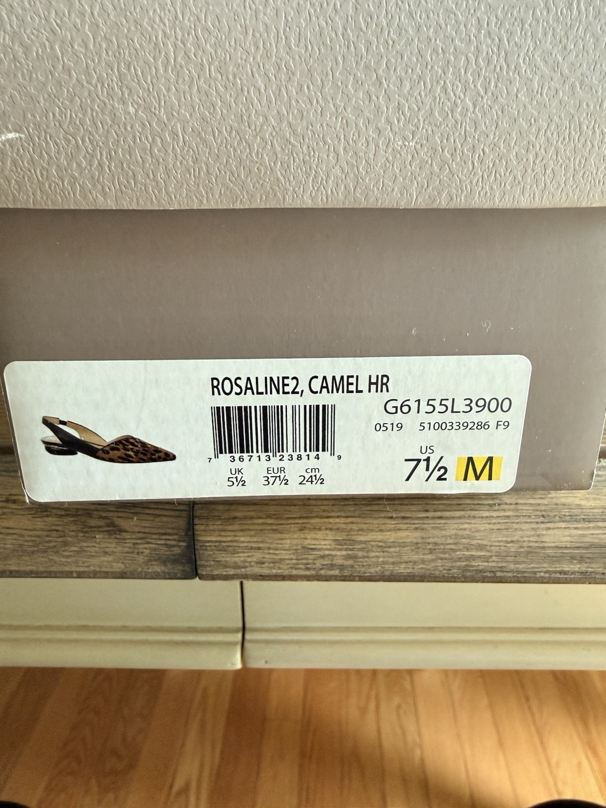 Franco Sarto Women’s Leather Animal Print Pointed Toe Slingback Heels 7.5M