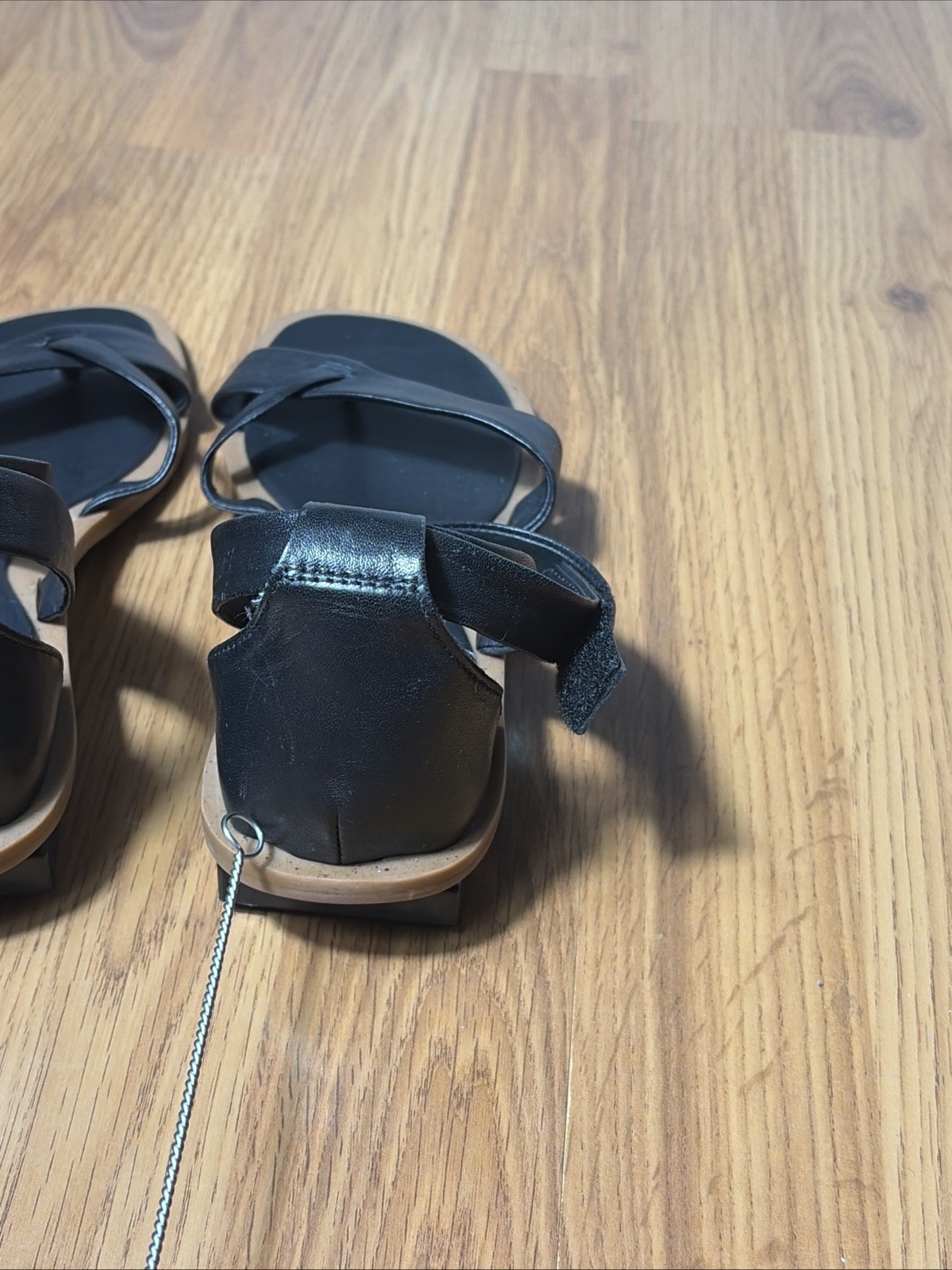 black leather Franco Sarto Parker sandals 7.5