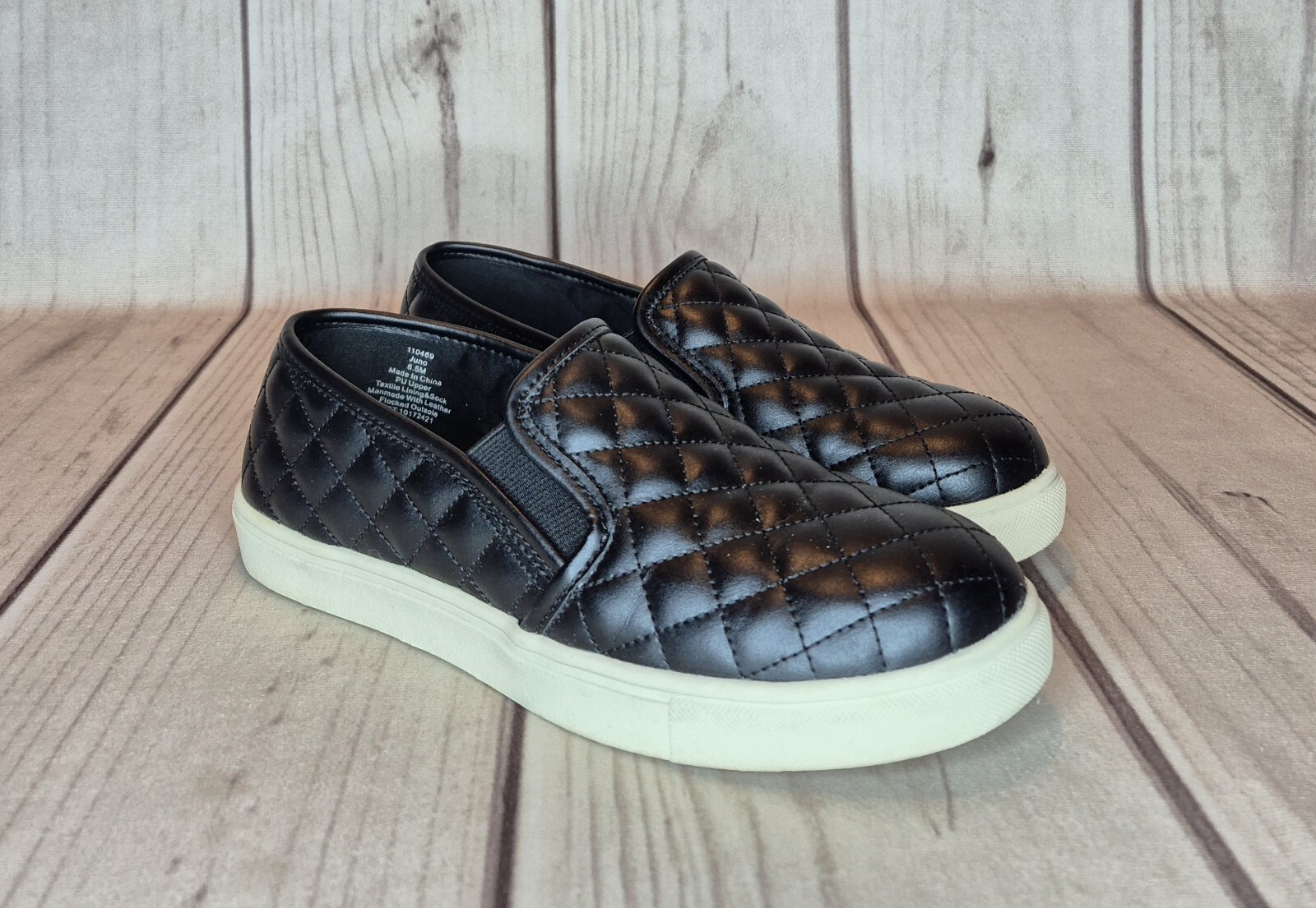 Eva & Zoe Women’s Size 8.5M Juno Black Quilted Leather & Textile Shoes