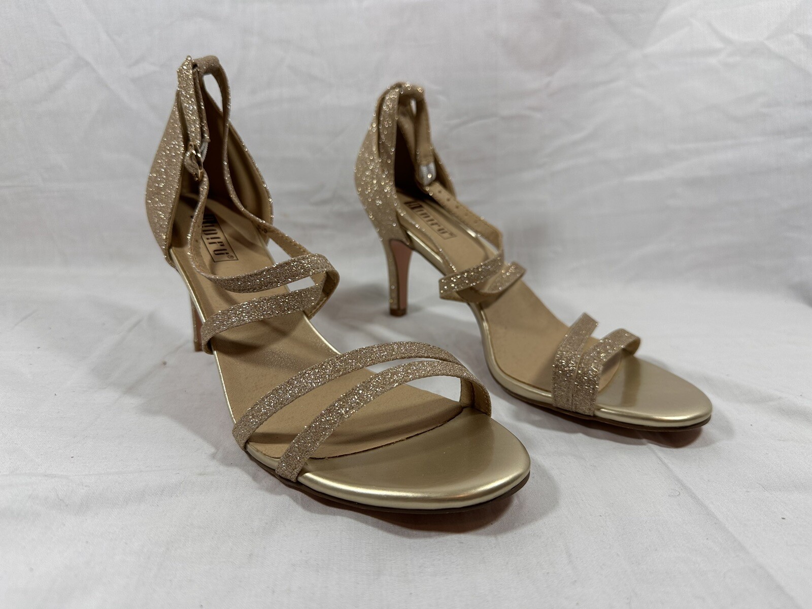 IDIFU Women IN3SILVIA Gold Glitter Heels Size 8.5