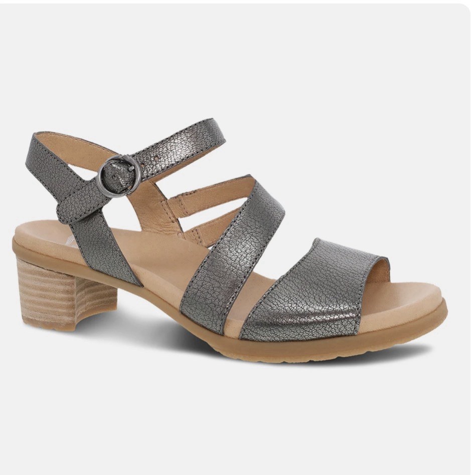 Dansko Tansy Gunmetal Metallic Sandal Women’s