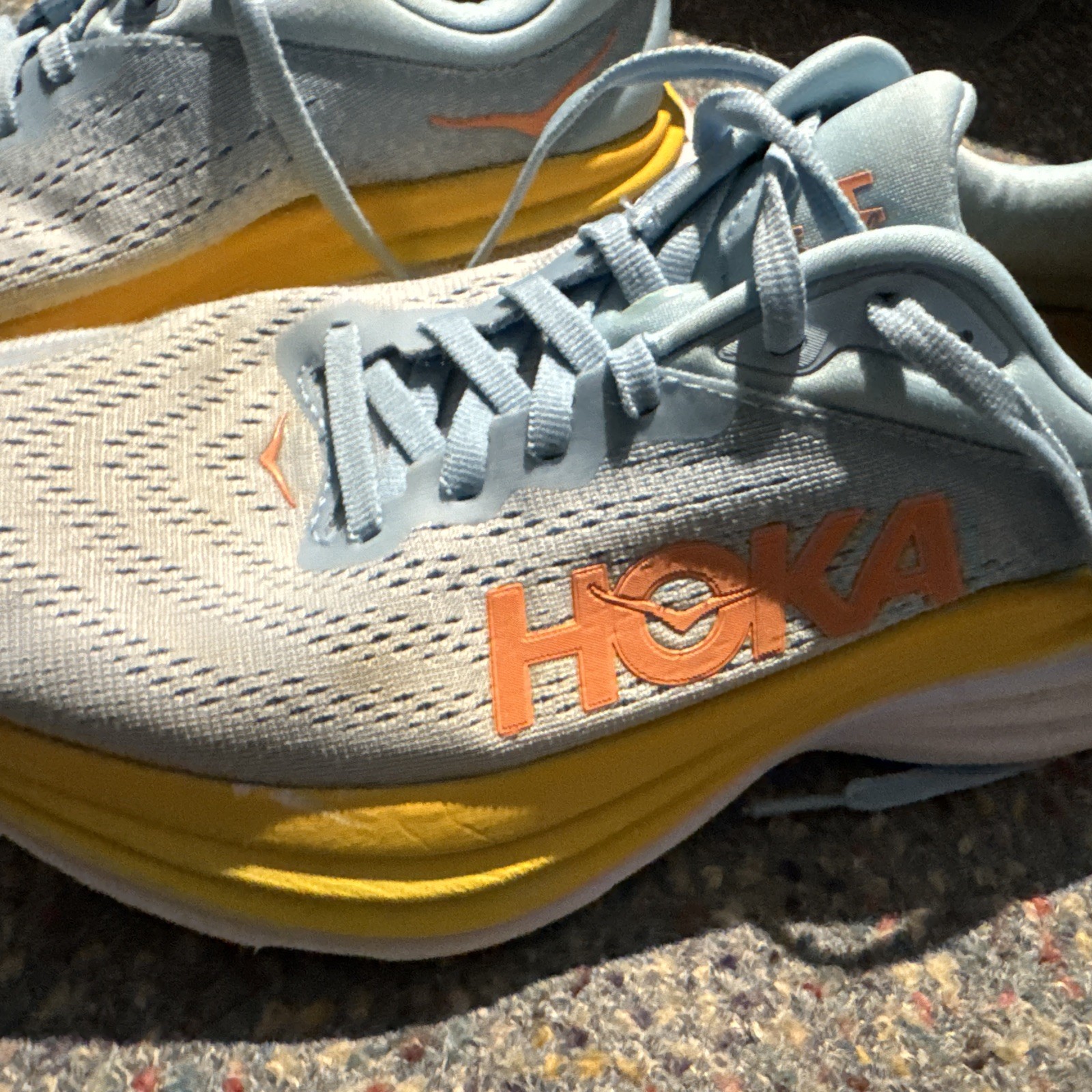 Hoka Bondi 8 Womens 6.5B Running Shoe Blue Cushion Comfort Sneaker Summer Song