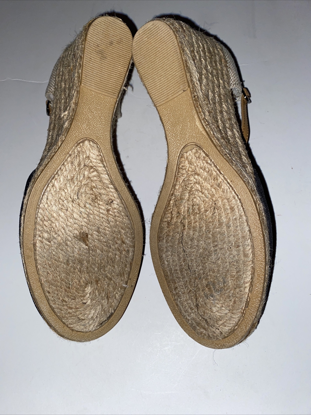 NWOB White Mountain Black Beige Espadrille Sandal Wedge Shoe 9.5