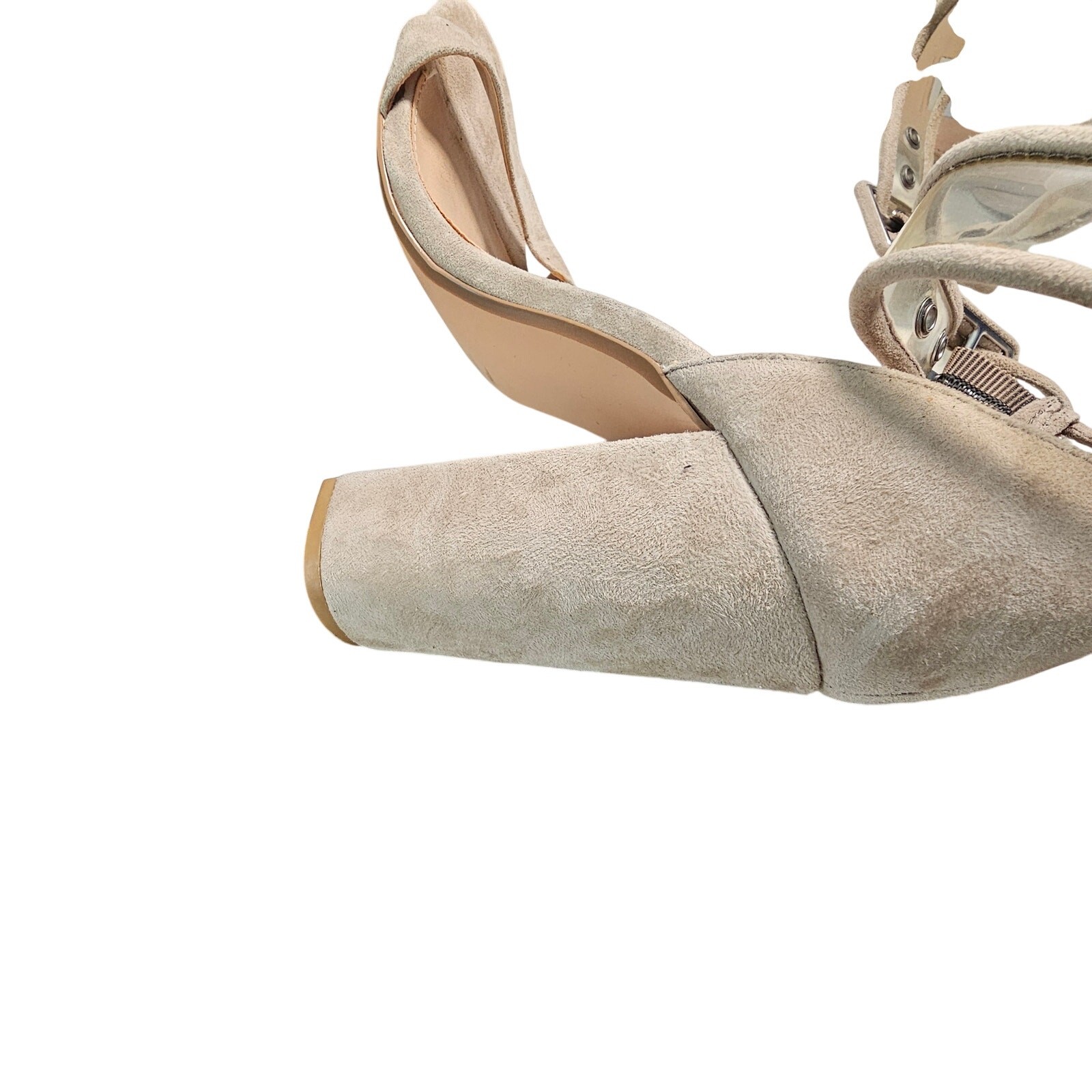 Steve Madden Women’s Suede Cecilia Dress Sandals, Taupe, Size 9 1/2