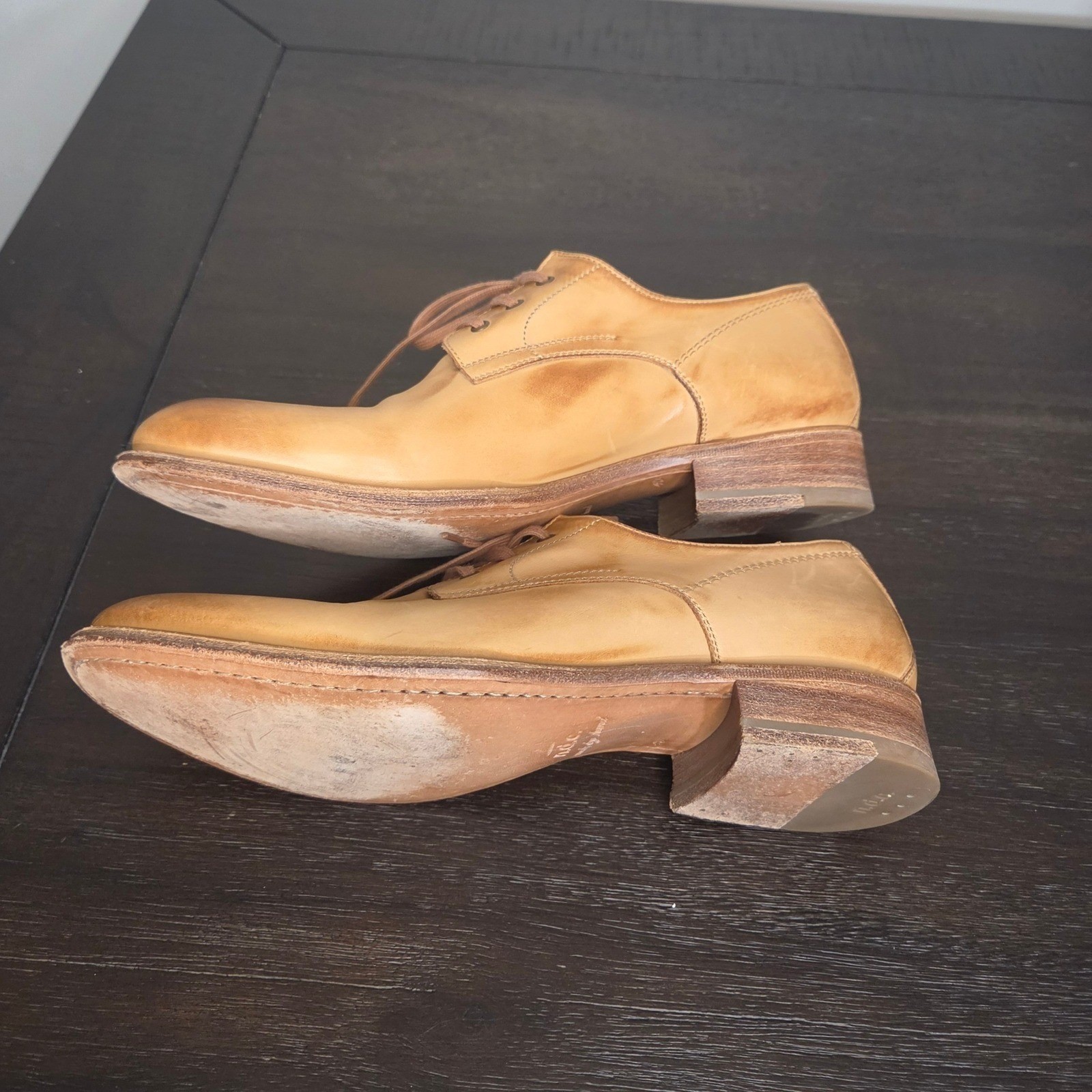 n.d.c. Made By Hand Leather Derby Shoes Womens EU 40 US 9.5 Tan Oxford Italy