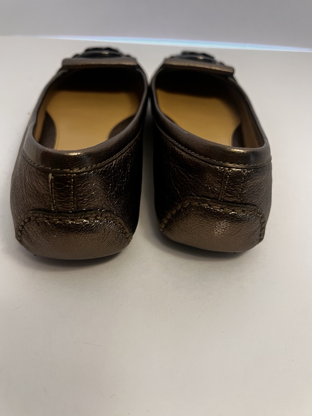 MICHAEL KORS Fulton Kiltie MOC Metallic Leather Logo Moccasins Flats Women’s 7