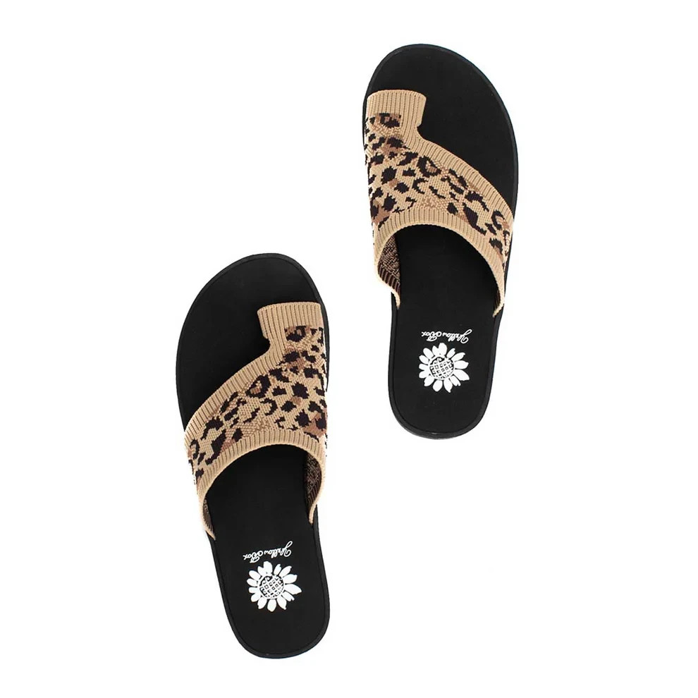 Yellow Box Feeza Leopard Women’s Sandals Size 9.5 New