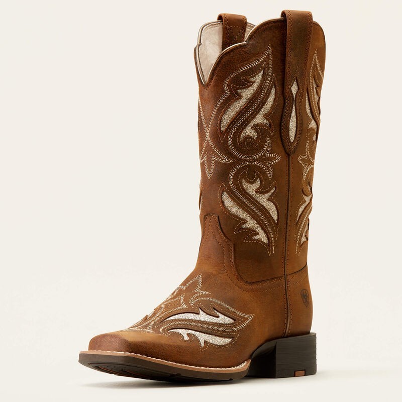 Ariat® (Women’s 7.5 WIDE) Round Up Bliss™ Western Boot, Sassy Brown – $220