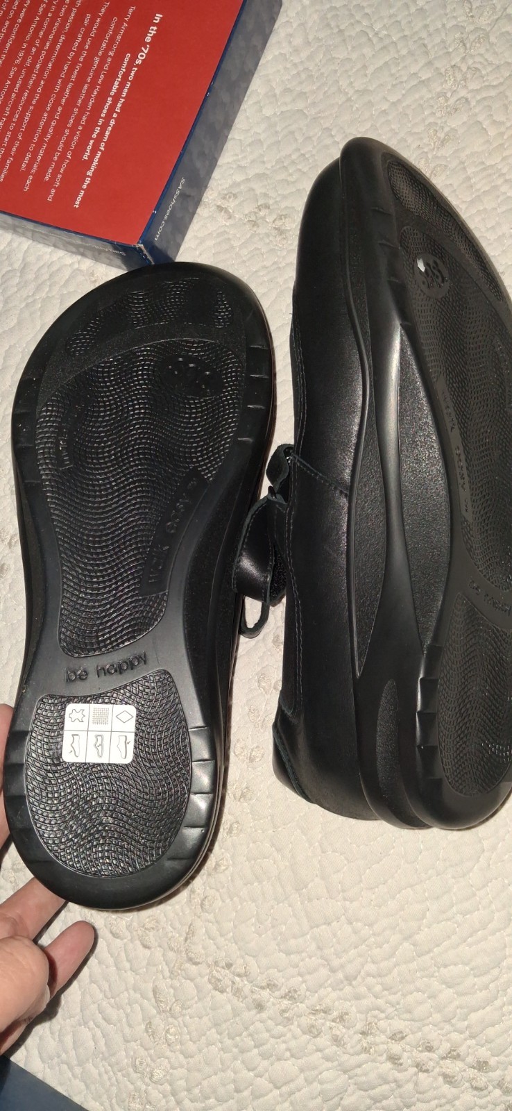 SAS Step Out NEW Womens 9.5W Wide Black Leather Mary Jane Shoes Comfort USA