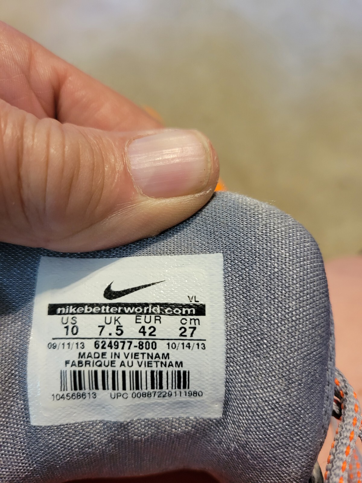 Nike Womens Air SpeedLax Turf Lacrosse Cleats Orange Gray 624977-800 2013 Sz 10