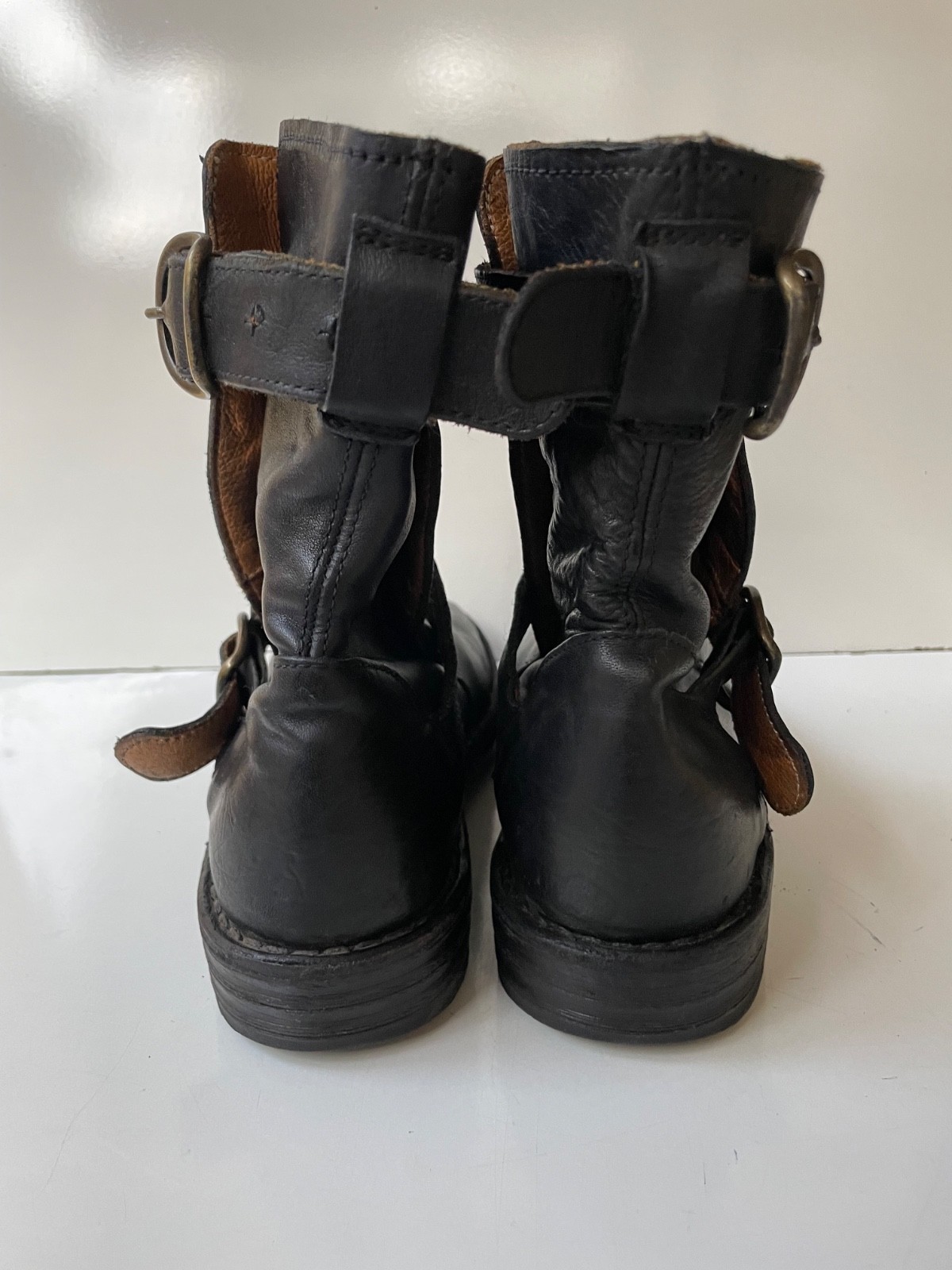 Fiorentini + Baker Eternity Black Strap Leather Women’s Boots EUR 36 / USA 6
