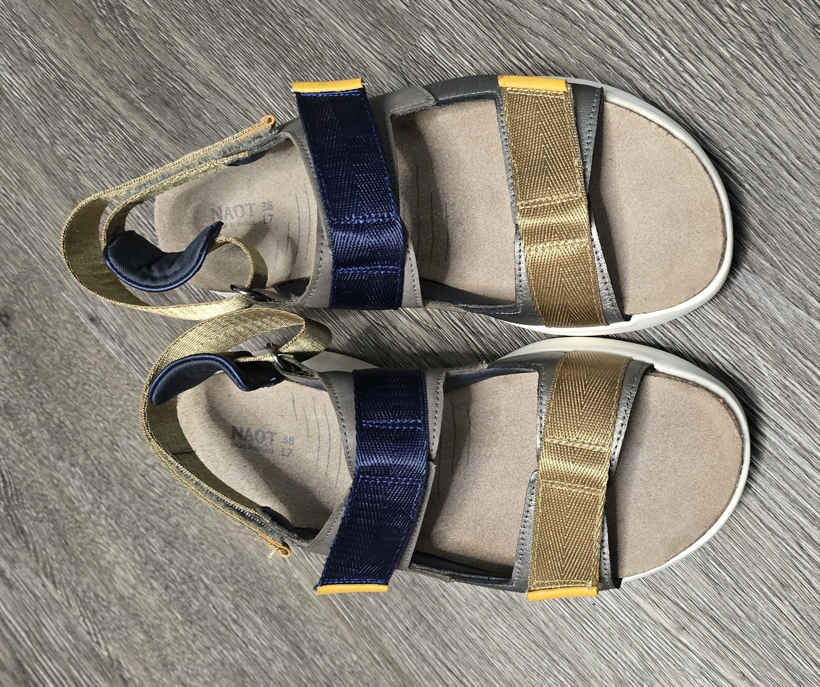Women’s NAOT Odyssey Sterling Foggy Gray Leather Sandals EU 38 Us7