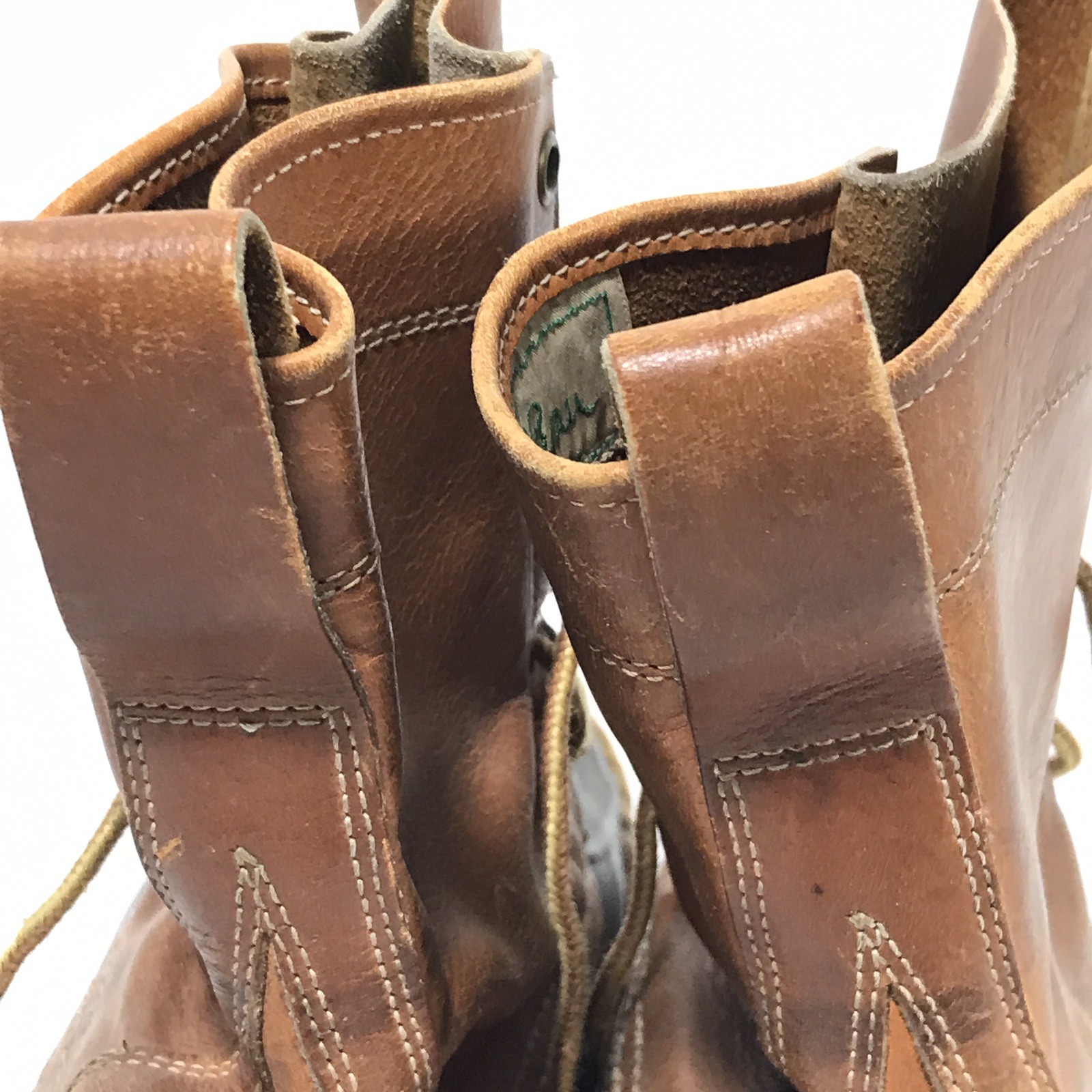 LL Bean Script Cursive Logo Mens 7 Narrow Maine Hunting Duck Boot Rubber Leather