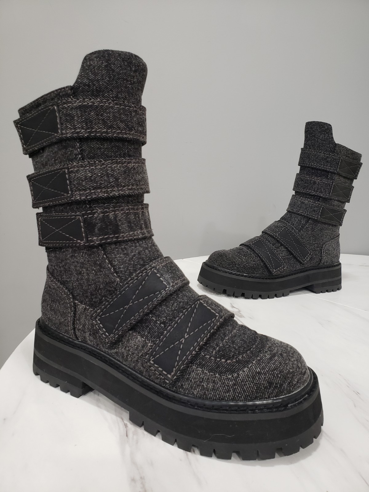 Darker Wavs combat moto moto biker gothic boots punk strappy steampunk HOT HAVEN