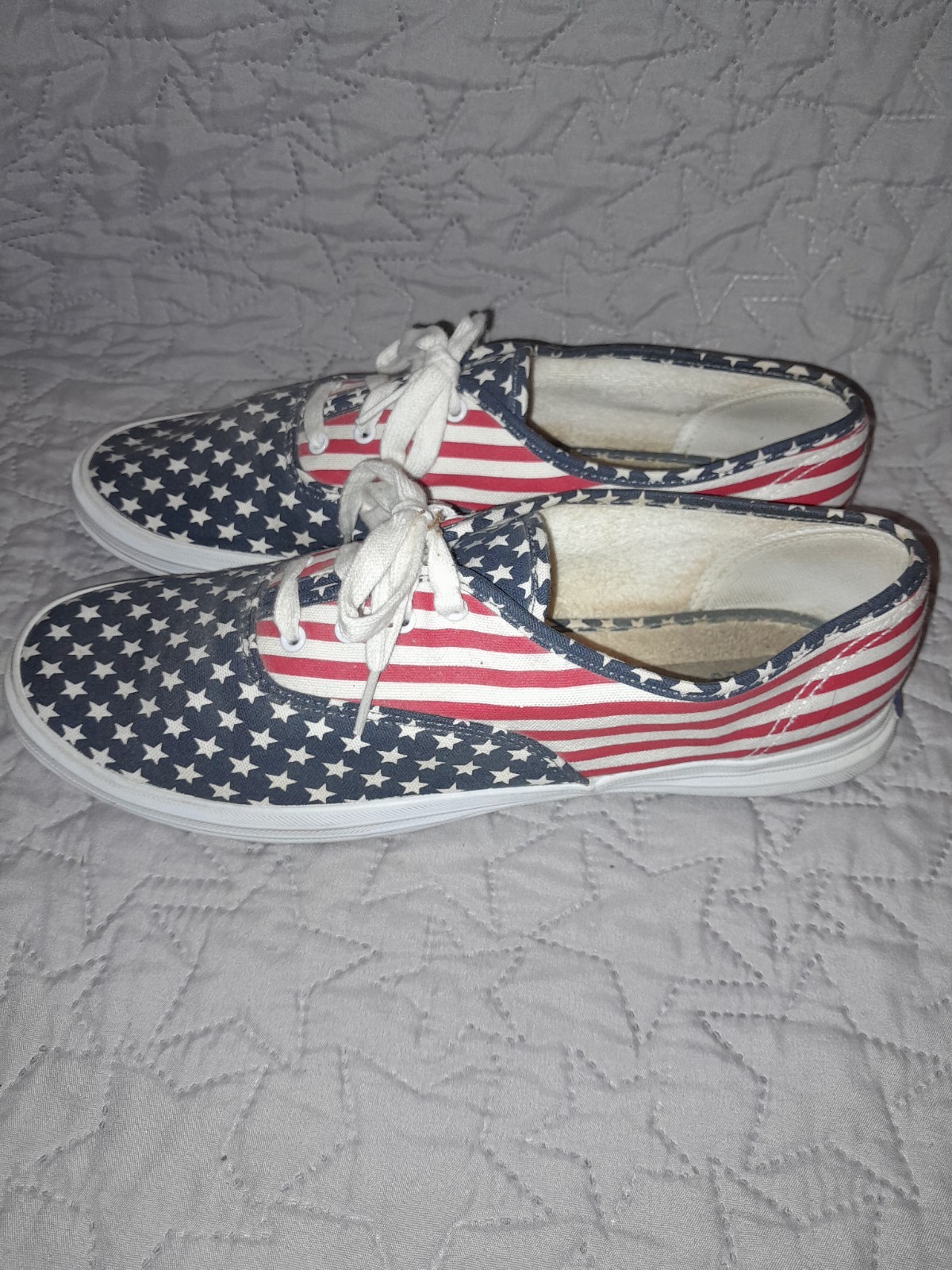 KEDS Original American Flag USA Canvas Patriotic Sneakers Shoes W 10.5 Red Blue