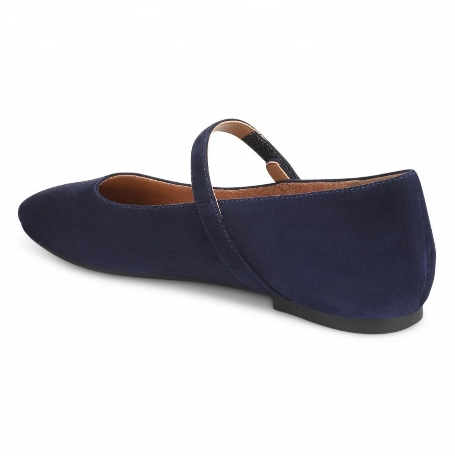 VIONIC Women Alameda Mary Jane Flat , Navy Suede (NEW)