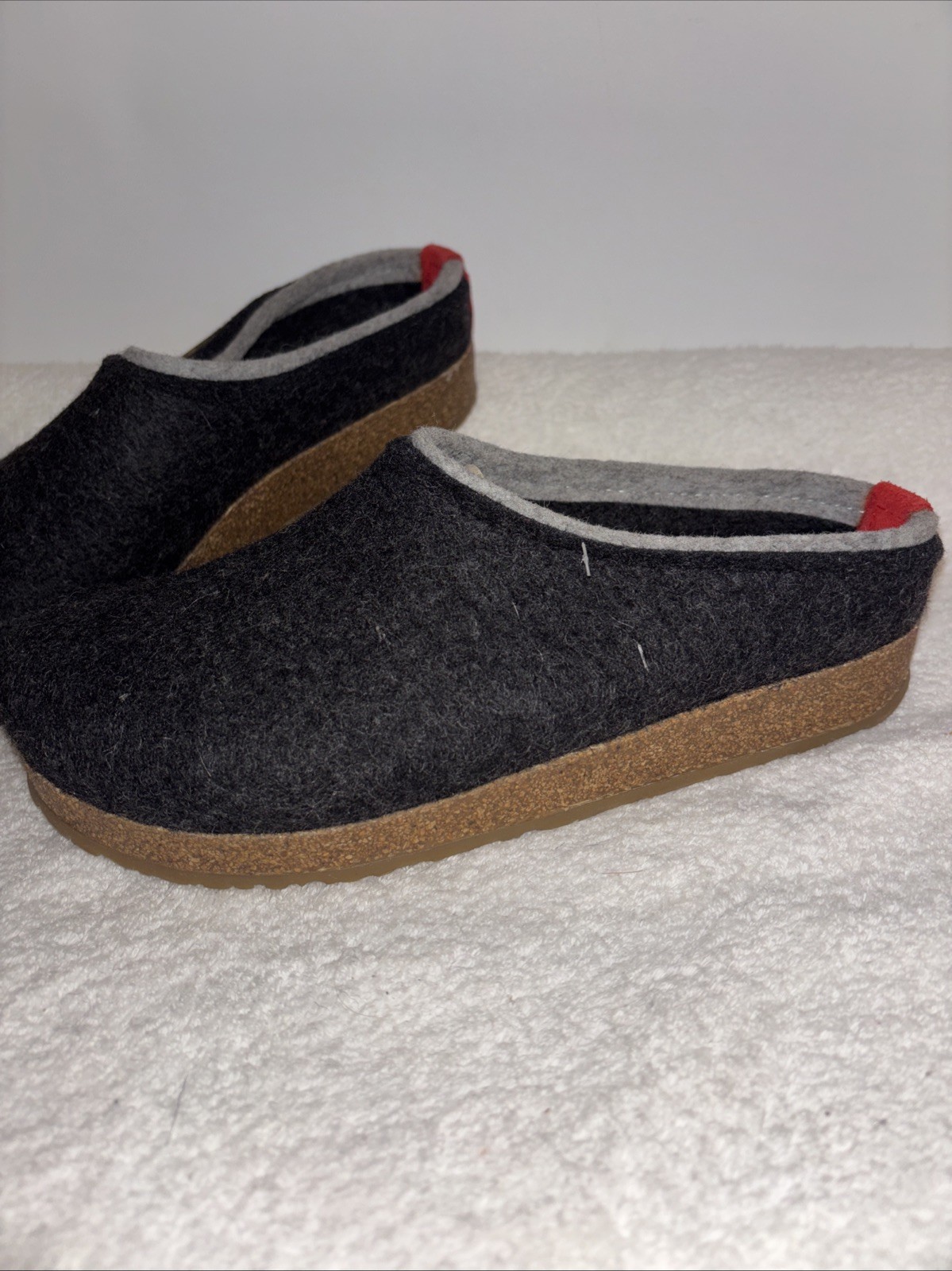 New Haflinger 40 Grizzly Gray Denim Wool Comfort Slippers/Clogs Size Women 9