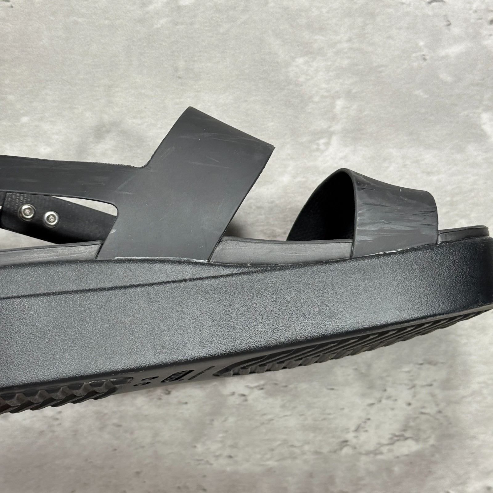 Crocs Brooklyn Platform Matlite Black Open Toe Adjustable Strap Women’s Size 8