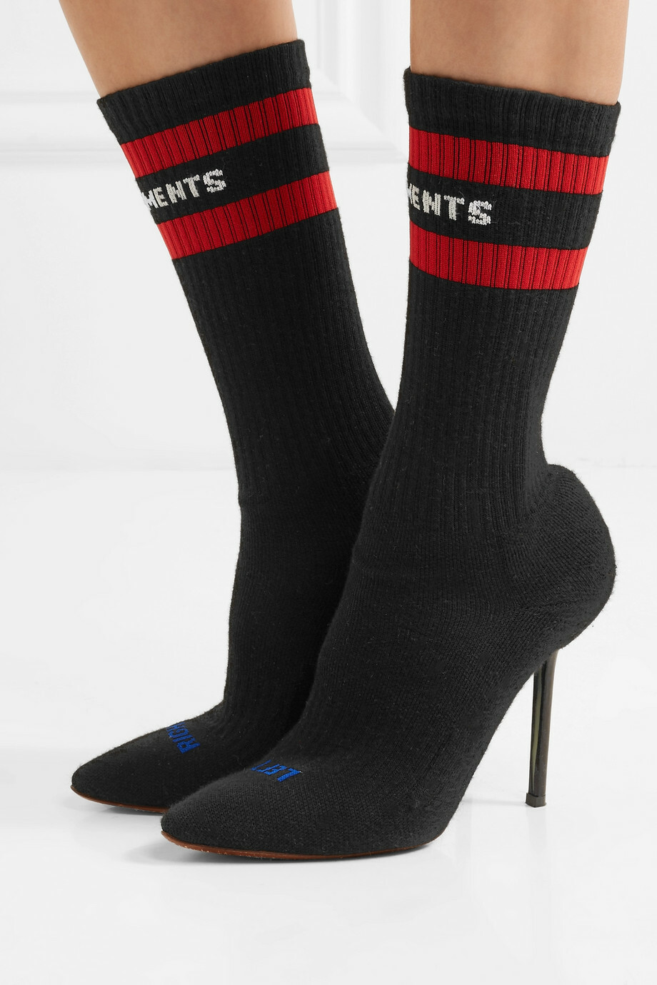 Vetements Black Knit Sock Stiletto Pumps sz US 6 / IT 36 $985 ~ FLAWLESS, NEW ~