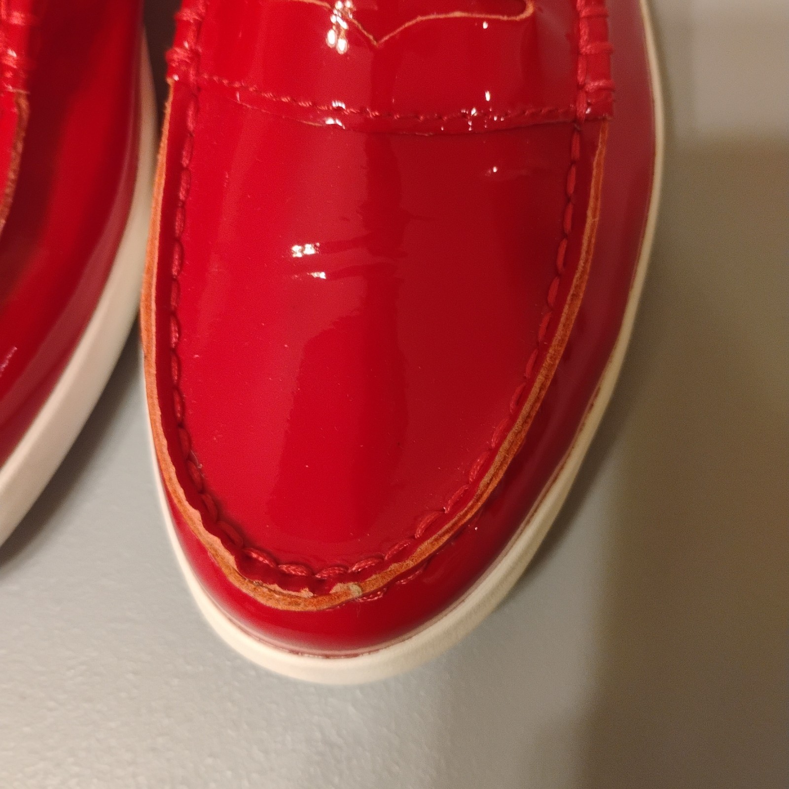 Cole Haan Pinch Maine Classic 7 1/2 Red Pantend Leather Pennie Loafer