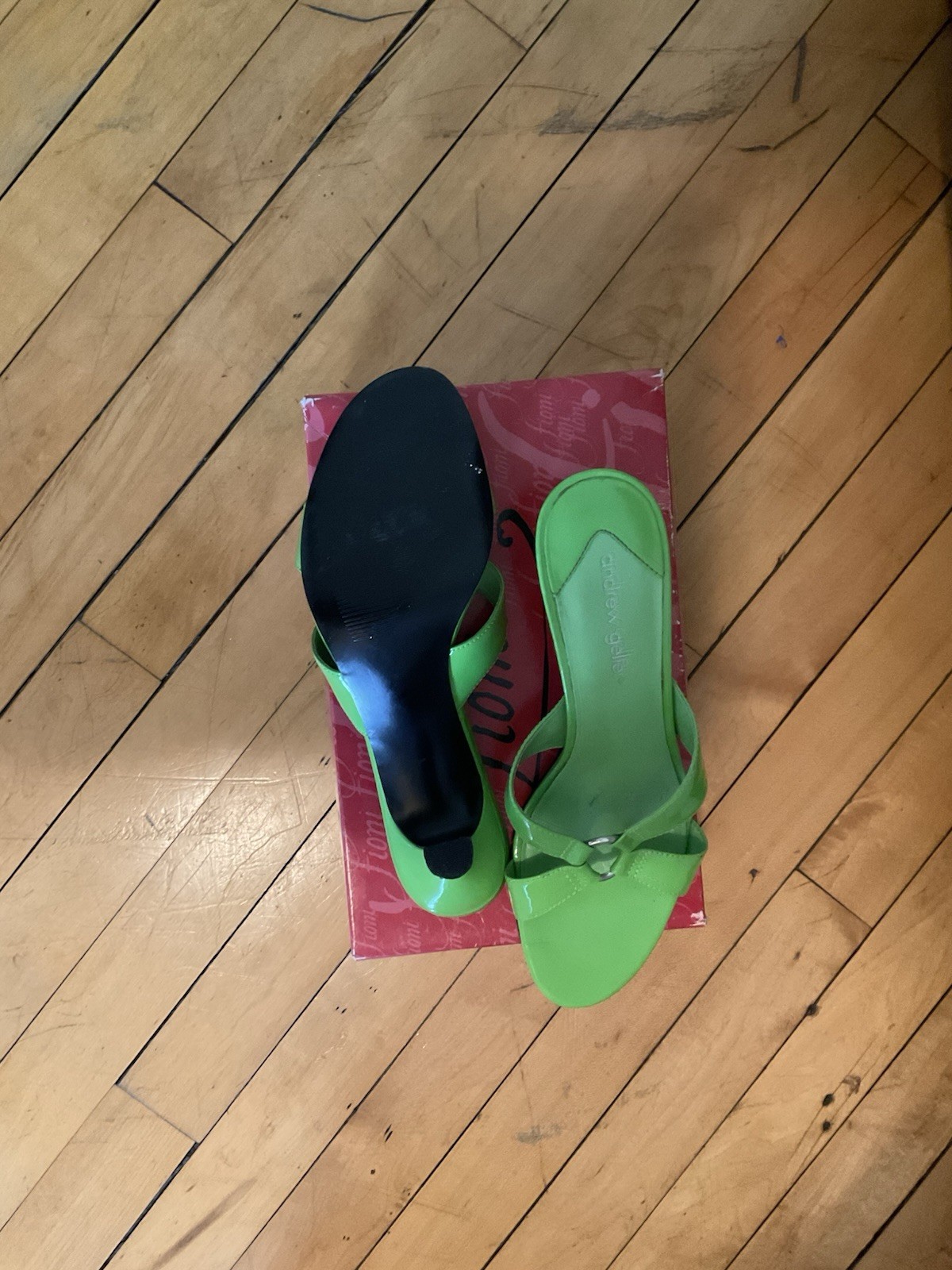 Lime Green Slide Heels Size 7.5