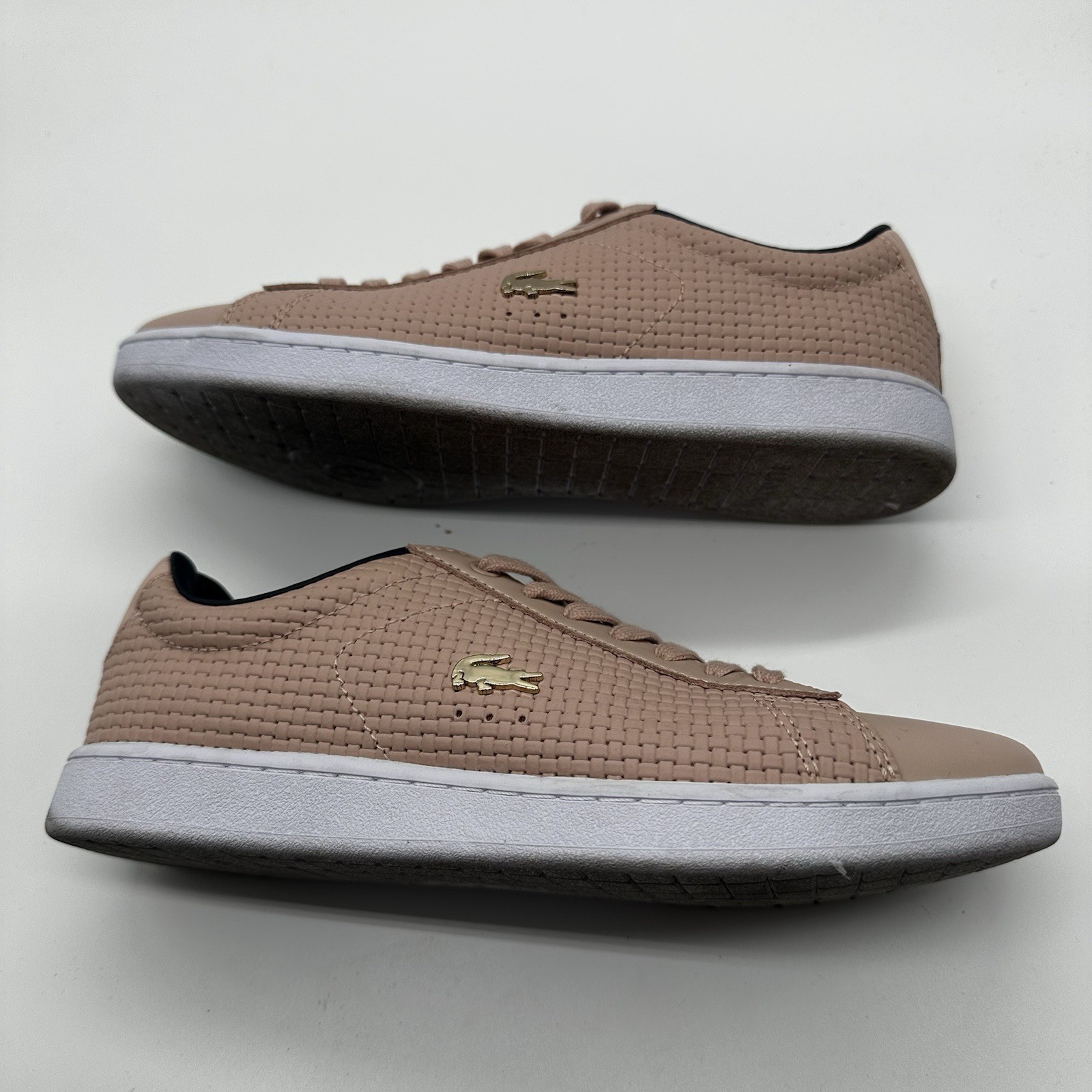 LACOSTE Shoes Women’s 6.5 M Pink Carnaby Evo Sneakers Leather Logo
