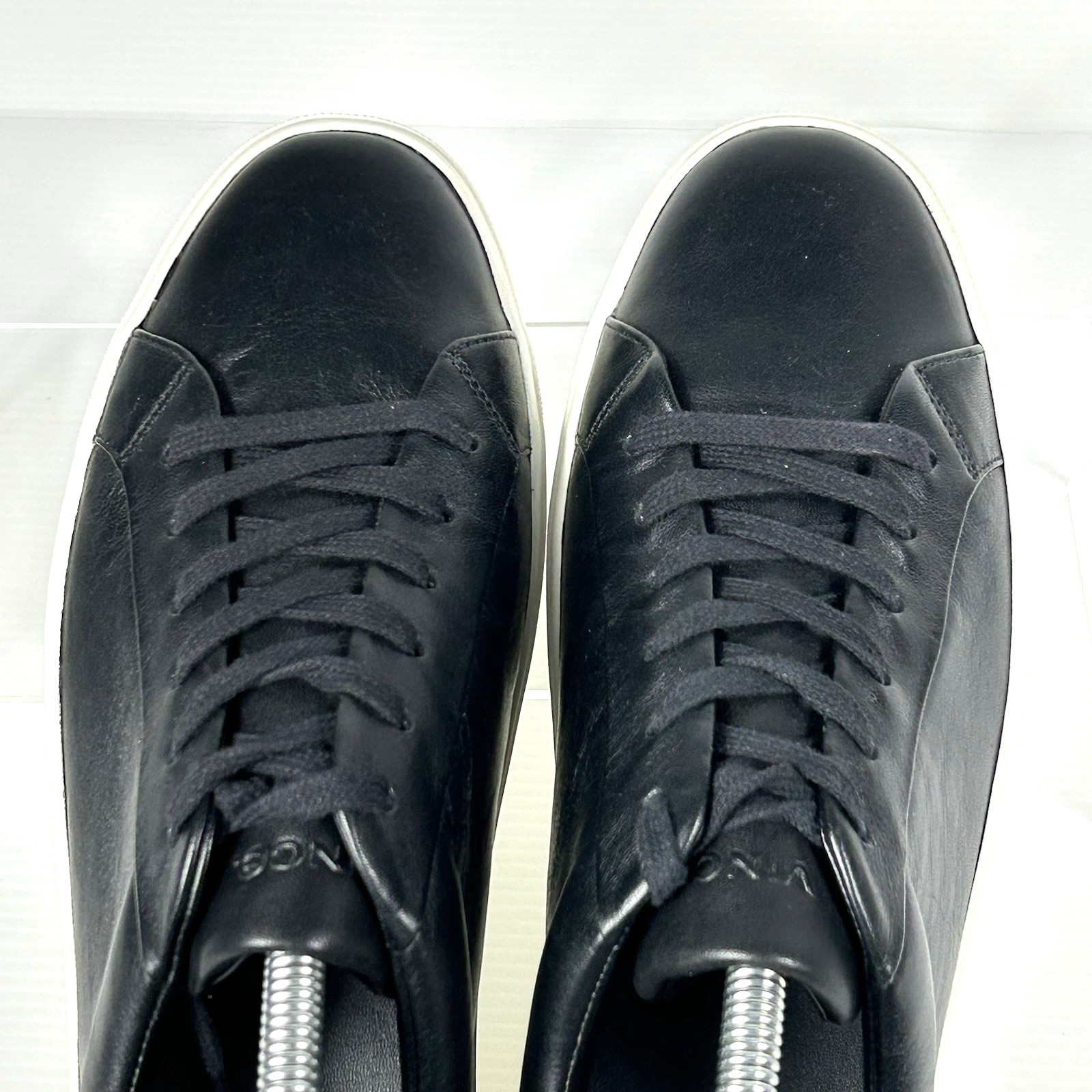 Vince. Size 8.5 Leather Platform Lace Up Sneaker NEW Black White Benfield $199