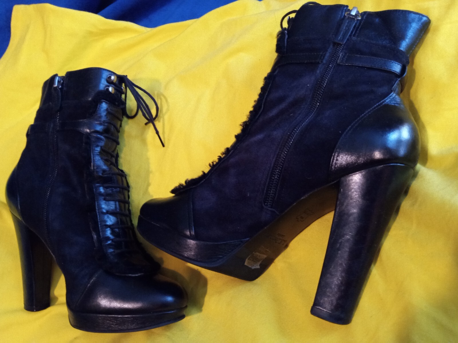 L.K. Bennett Gorgeous Butter Soft Suede Leather Boots Heels Black Must See! US 7
