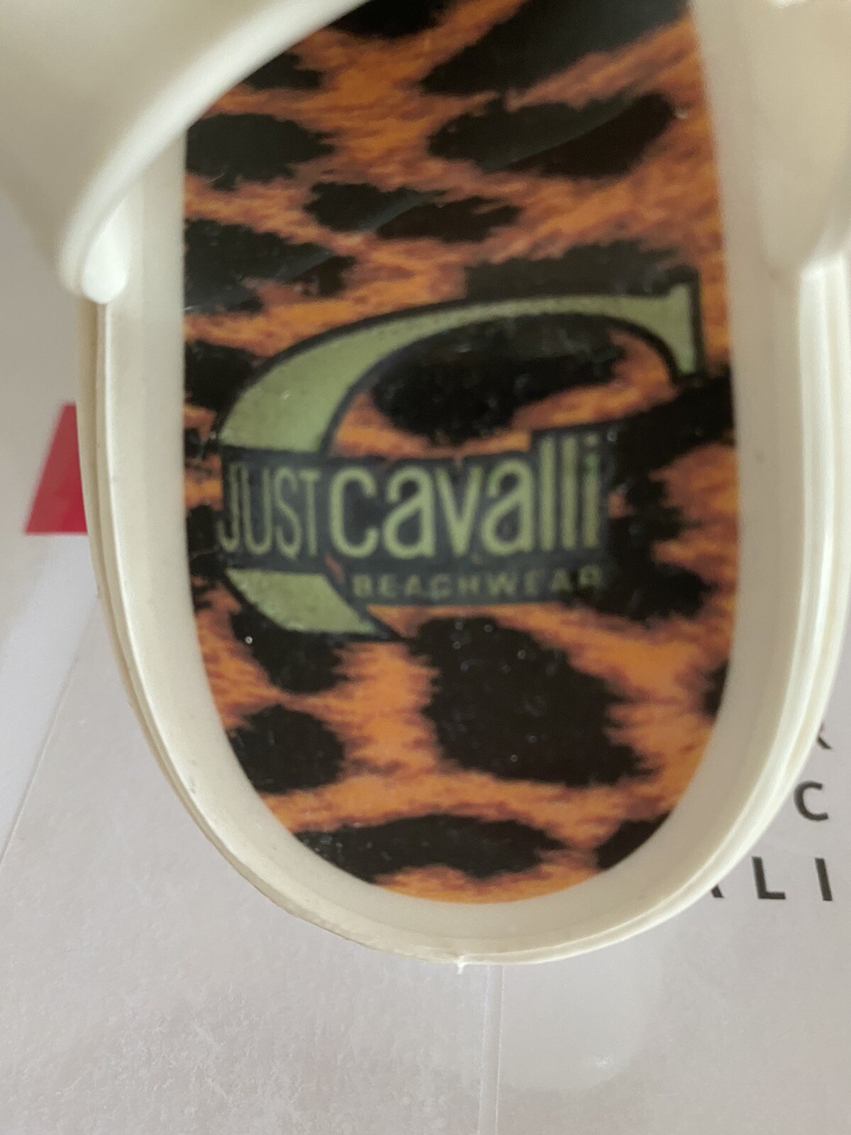 JUST CAVALLI jelly sandals Off White Wedge beach jelly JC logo summer SZ 38/us7