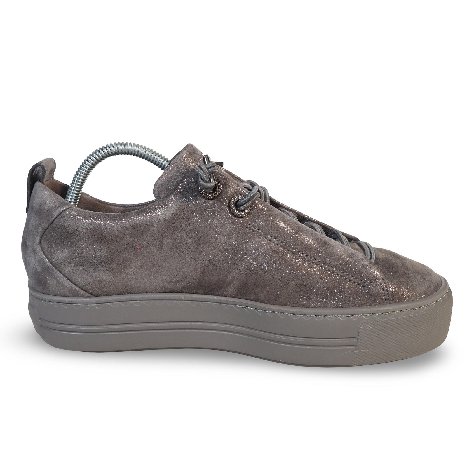 Paul Green Emely Platform Shimmer Sneakers Womens 7 UK 4.5 Iron Grey Metallic